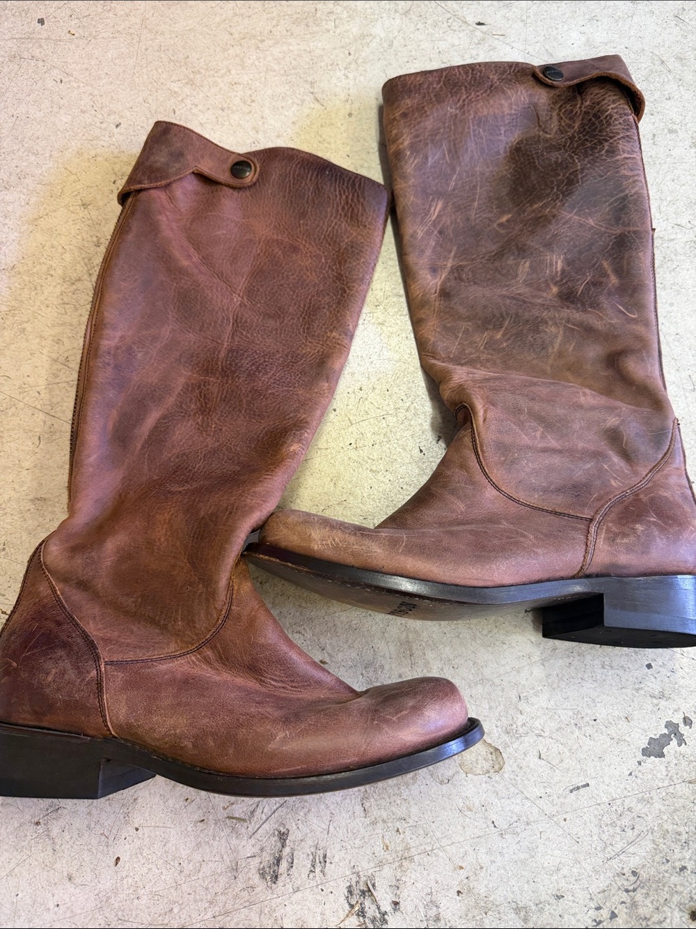 Stetson Brown Leather Snap Detail Boot worn once womens 6